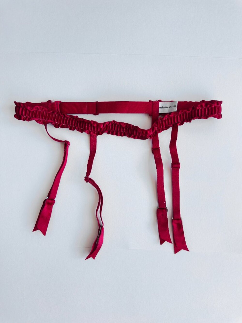 Intimissimi Red Satin Ruffle Garter Belt Suspender Belt